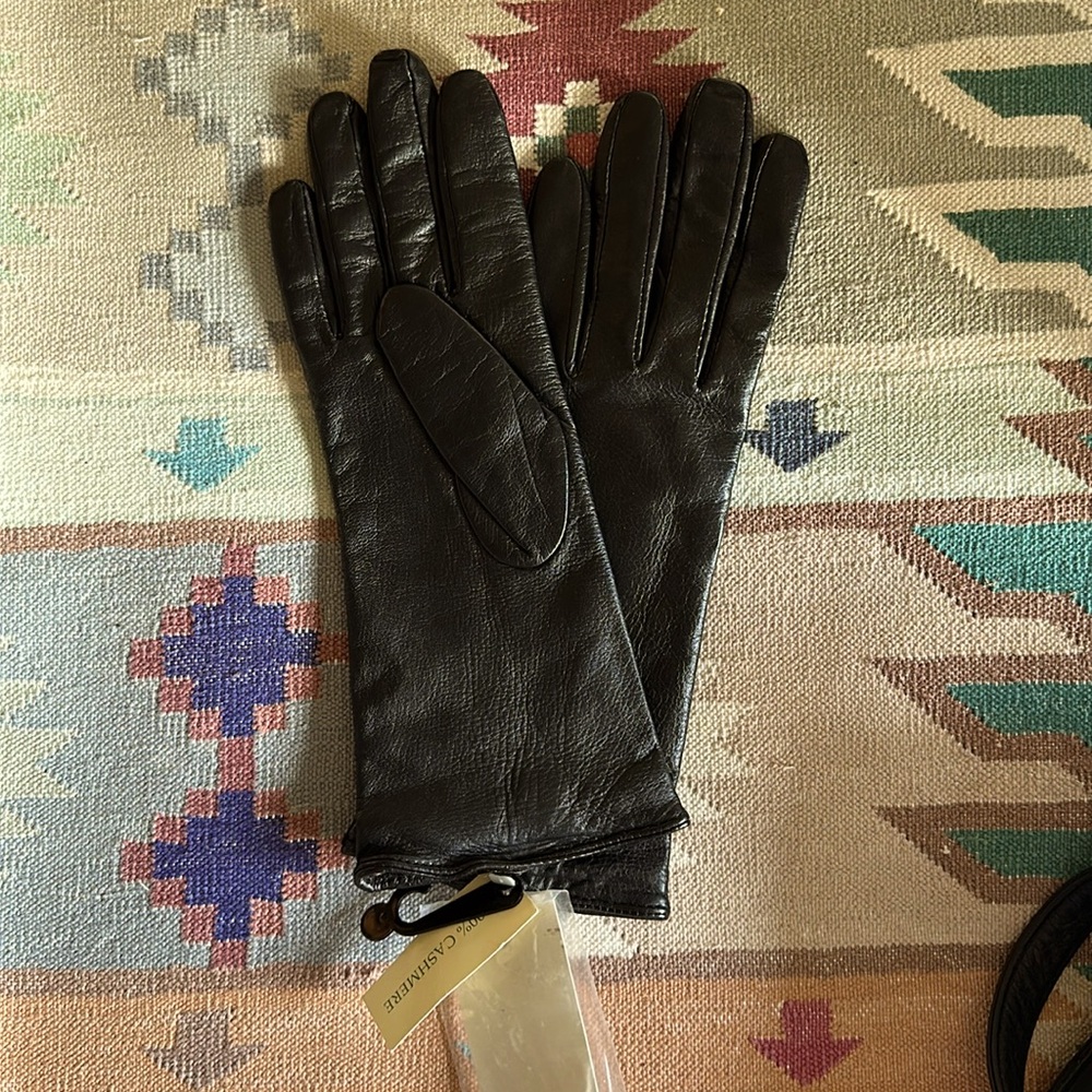 Cashmere lined Black leather Etienne Aigner Gloves